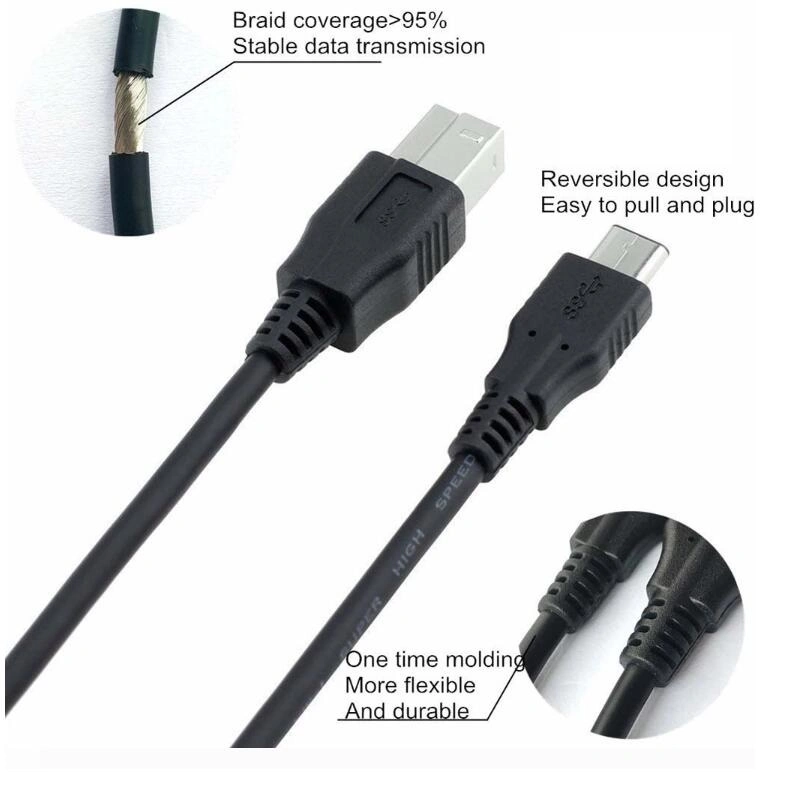 High Speed Data Cable USB 3.1 Type C Male to USB 3.0 Micro B Cable