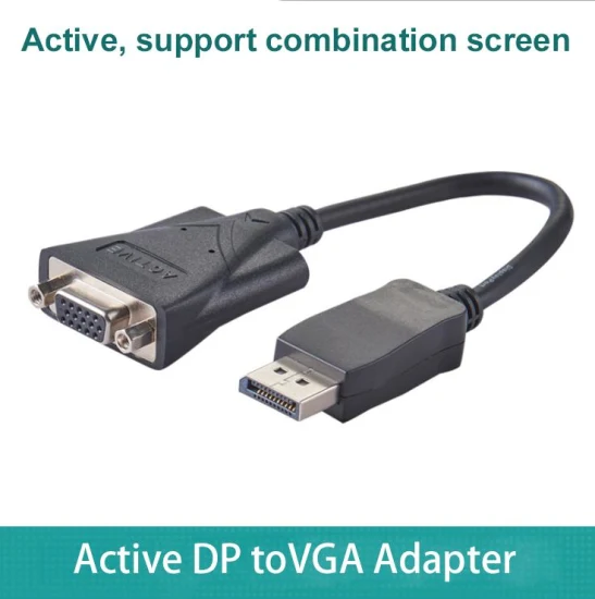 Câble Displayport vers VGA Câble convertisseur actif 1080P 60Hz