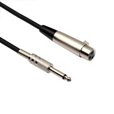 Câbles audio 1 mètre XLR femelle vers 6,3 mm TRS mâle PRO Audio vidéo câble micro stéréo