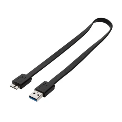 Câble plat noir USB3.0 a mâle vers micro B mâle