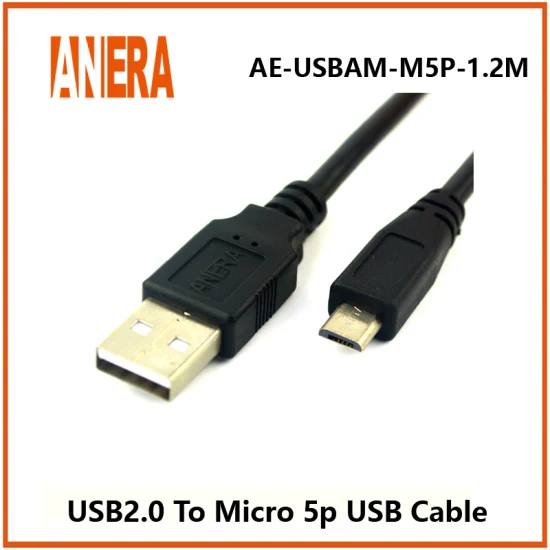 Câble de chargement de données USB 2.0 standard Anera USB2.0 un câble portable mâle vers micro USB