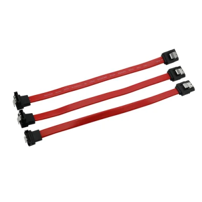 Câble rouge SATA 3.0 double SATA 7 broches connecteur droit à 90 degrés femelle à femelle disque dur 6gpbs câble ATA avec loquet de verrouillage