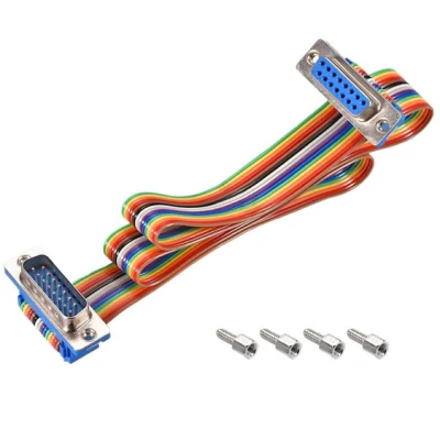 Câble ruban plat IDC Rainbow Wire dB15 mâle à connecteur femelle dB15 pas de 2,54 mm 19,7 pouces